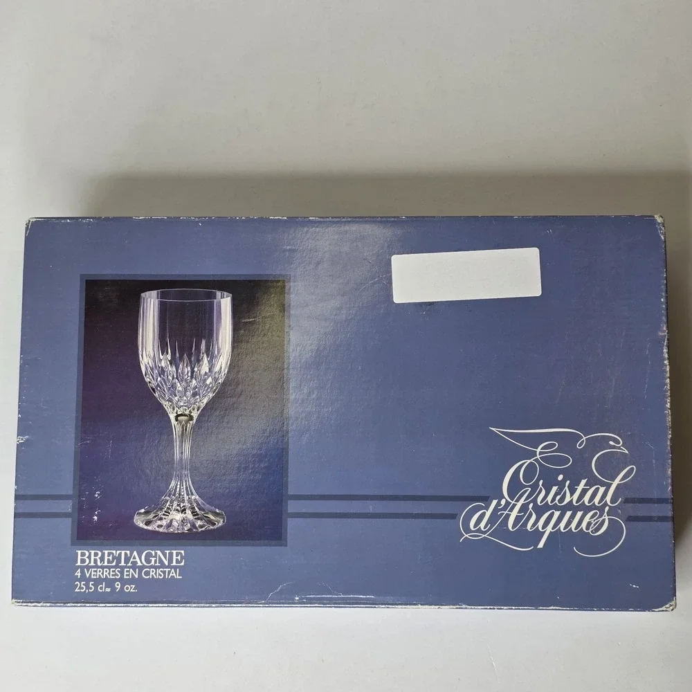 Cristal d'Arques Bretagne Durand Wine Glasses Clear Cut Crystal Elegant Vintage